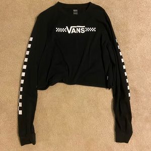 Black and white long sleeve crop top from Vans